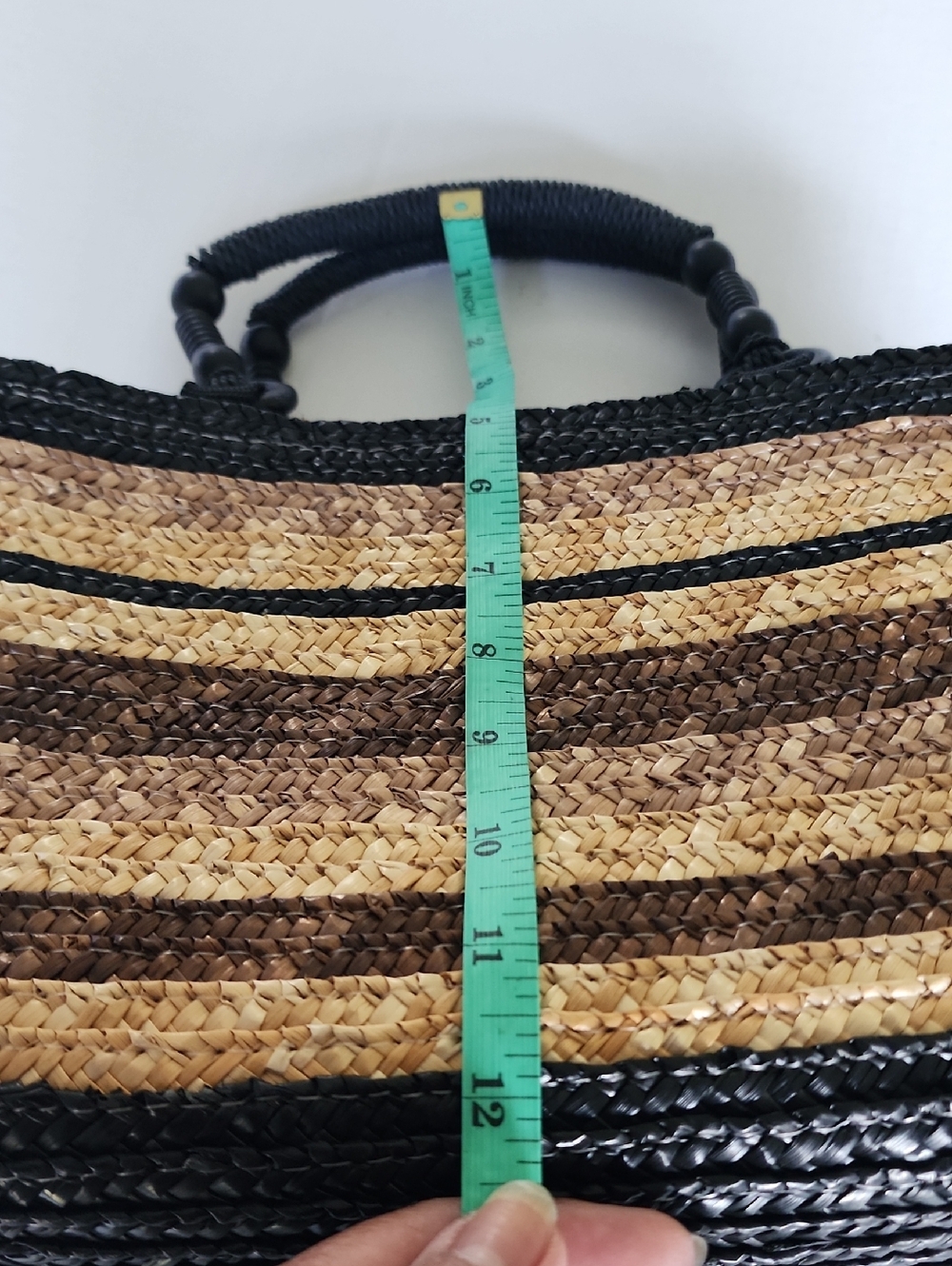 croft & barrow Striped Woven Tote in Natural, Brown and Black - Picture 11 of 12